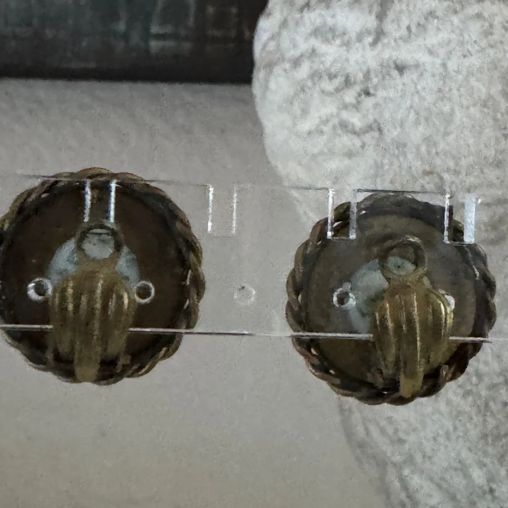 Vintage Limoges France Elegant Victorian‎ Revival Clip-On Earrings